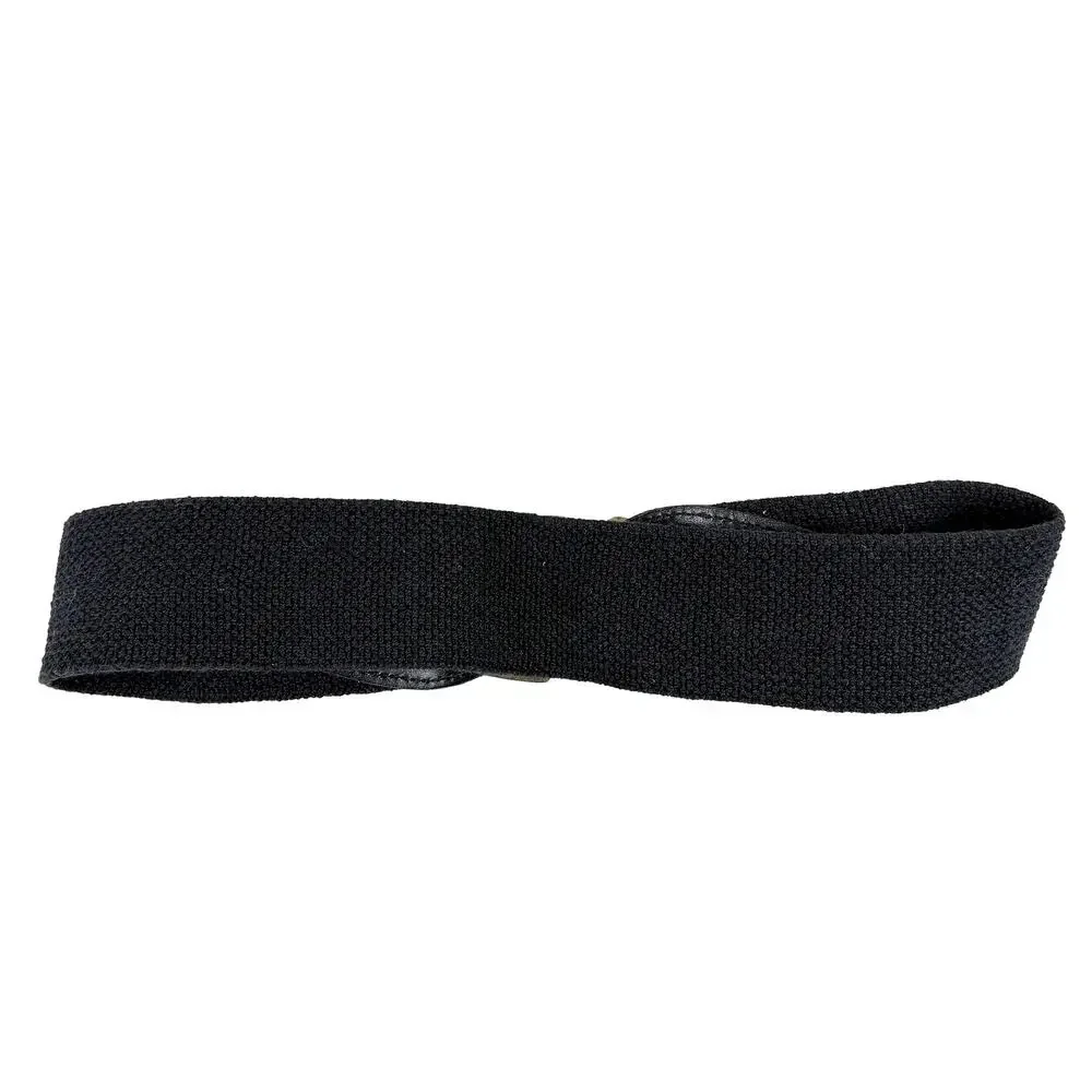 Omega VTG Women's M Black Stretch Belt Brass Arrowhead Buckle USA 80s